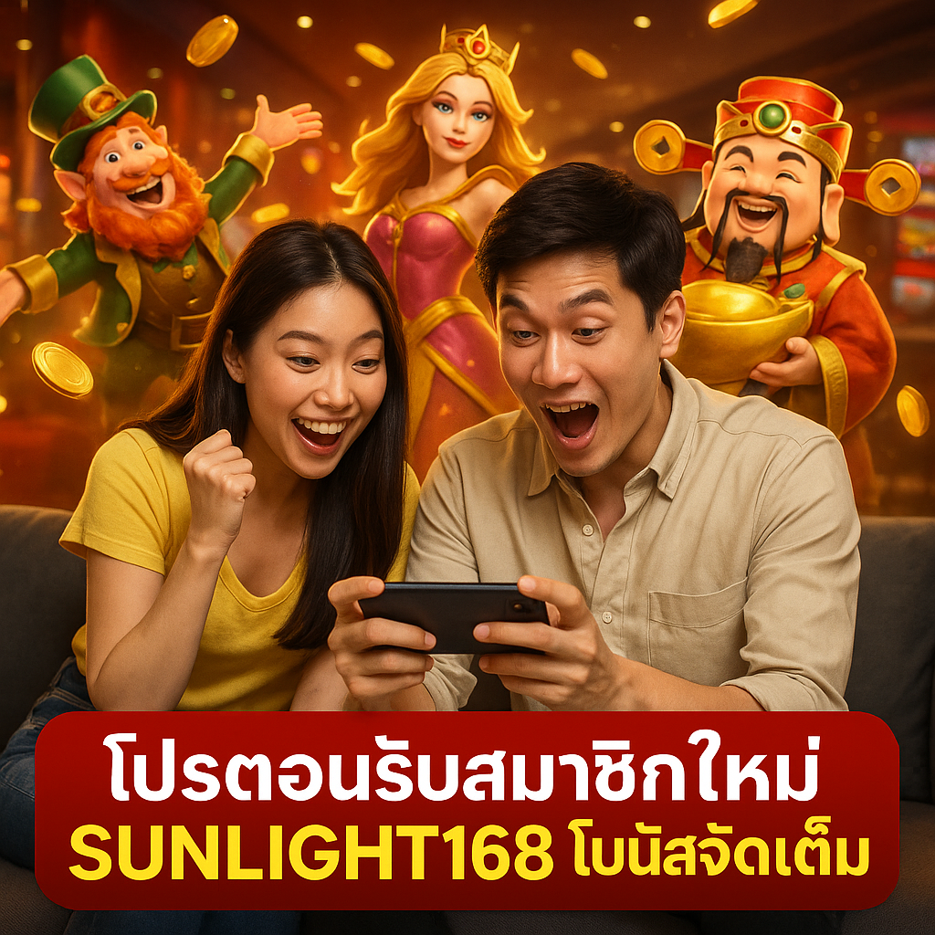 โปรต้อนรับสมาชิกใหม่ SUNLIGHT168 โบนัสจัดเต็ม